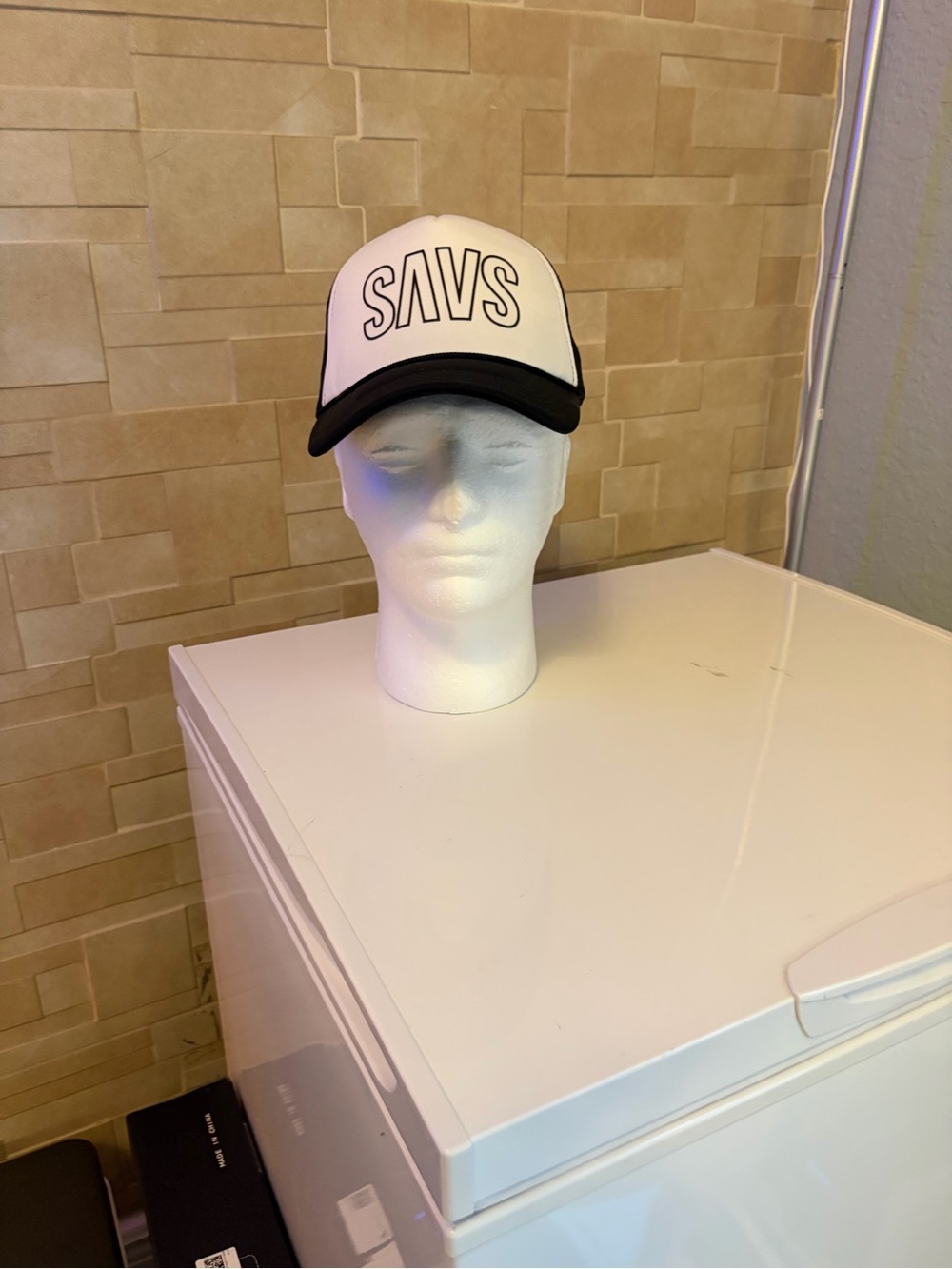 SAVS White and Black 'SAVS' Trucker Cap